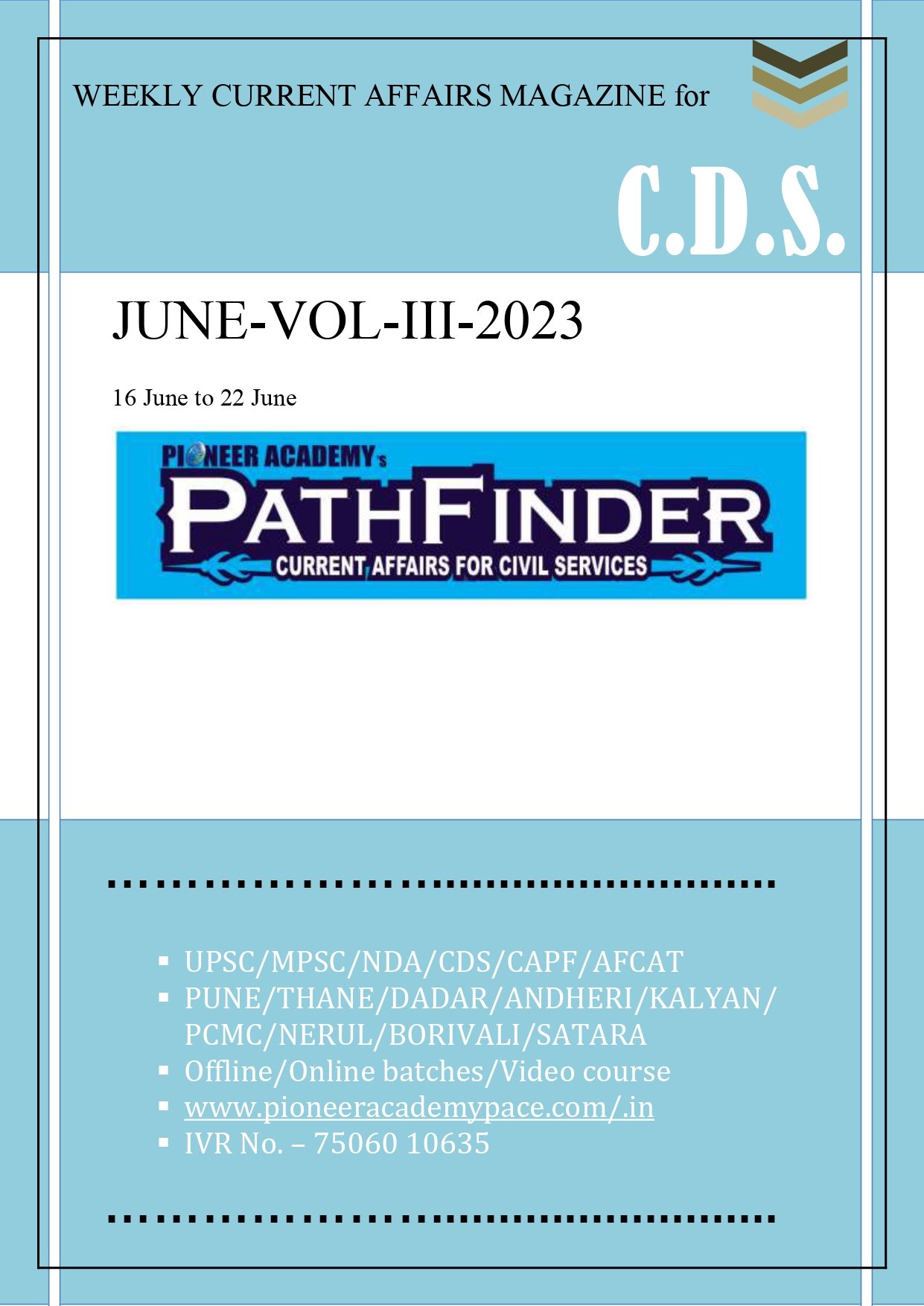 CDS-PATHFINDER- JUNE-VOL III- 2023